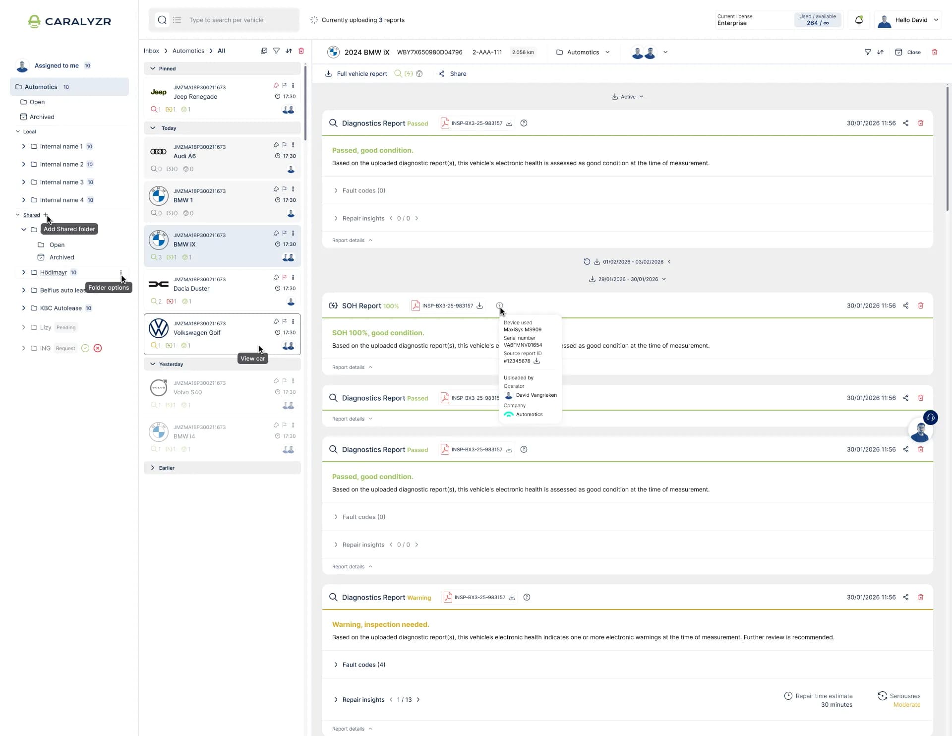 Everything in one overview.
